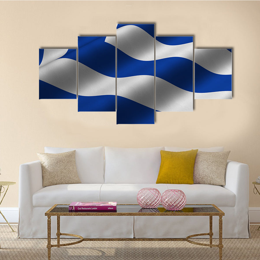 Detailed 3d rendering close up of the flag of Greece Multi Panel Canvas Wall Art