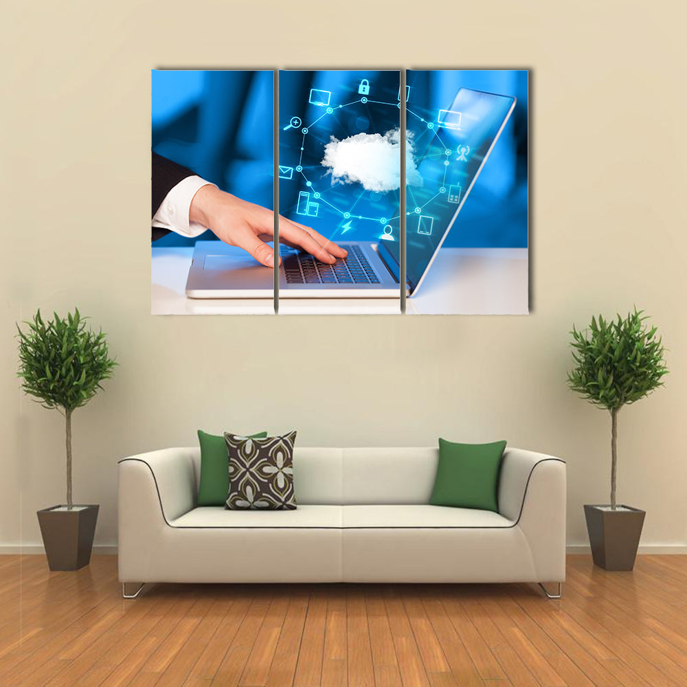 Cloud Computing diagram, new technology concept Multi panel canvas wall art