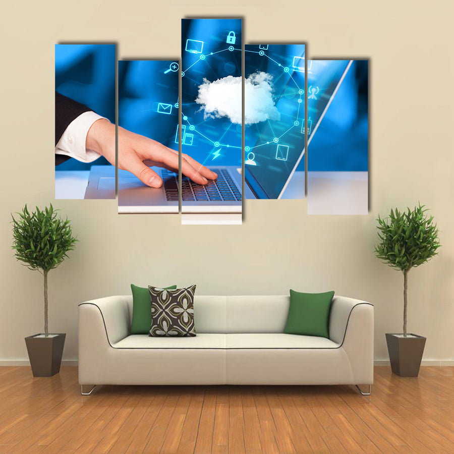 Cloud Computing diagram, new technology concept Multi panel canvas wall art
