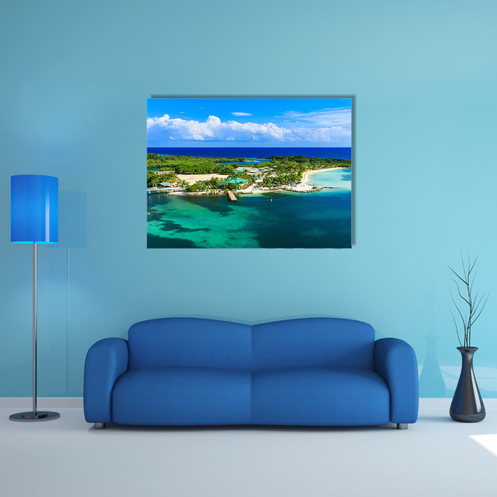 Panoramic view of the Roatan Island, Honduras Multi panel canvas wall art