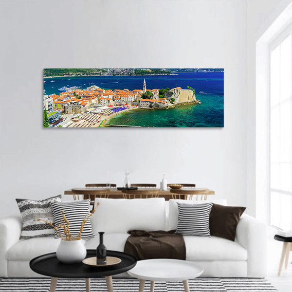 Budva Town Panoramic Canvas Wall Art