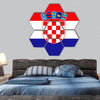 Standard Proportions and color for Croatia Flag hexagonal canvas wall art