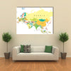 Eurasia map - highly detailed vector illustration multi panel canvas wall art