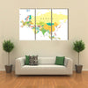 Eurasia map - highly detailed vector illustration multi panel canvas wall art