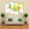 Eurasia map - highly detailed vector illustration multi panel canvas wall art