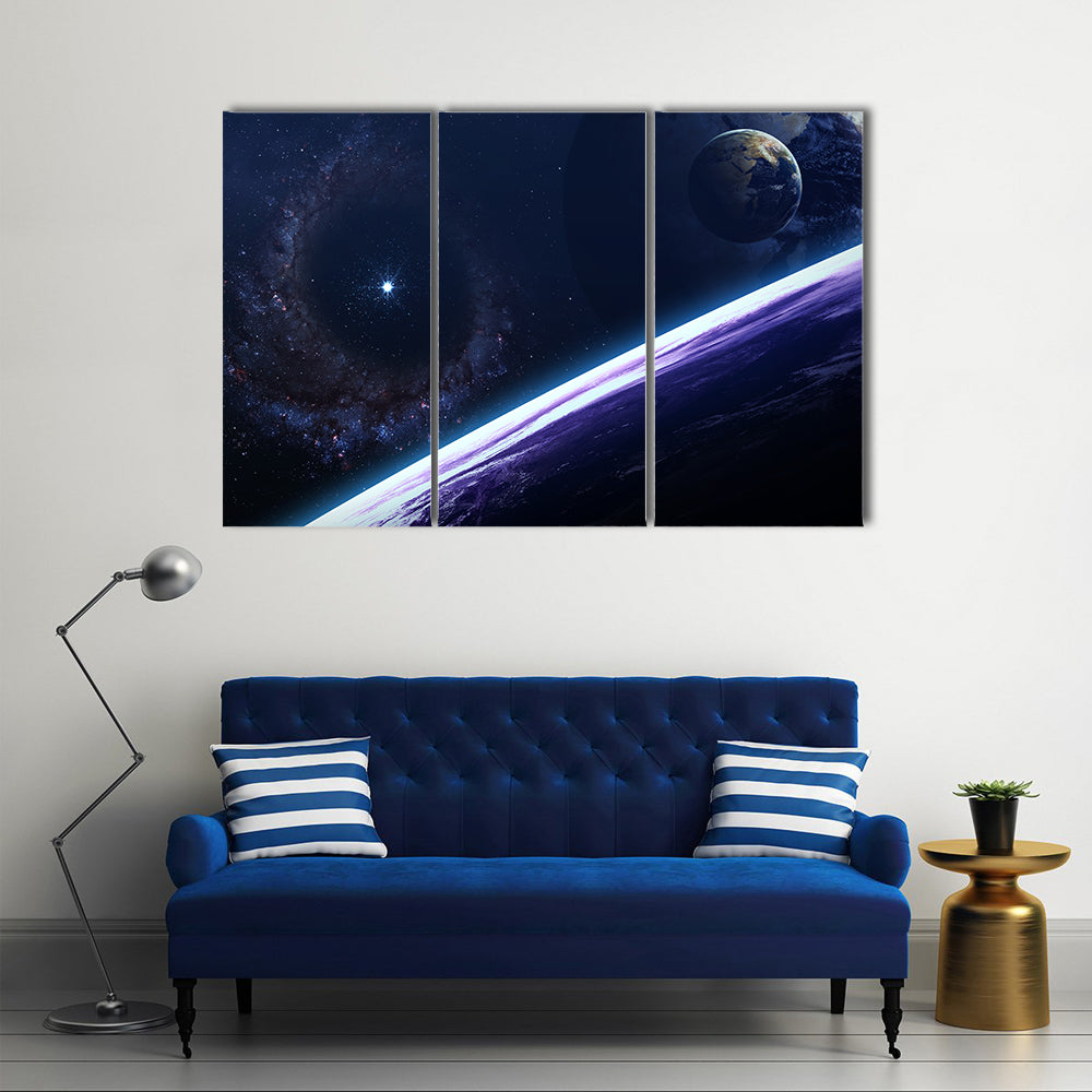 Mesmerizing Scenery Of Outer Space Multi Panel Canvas Wall Art