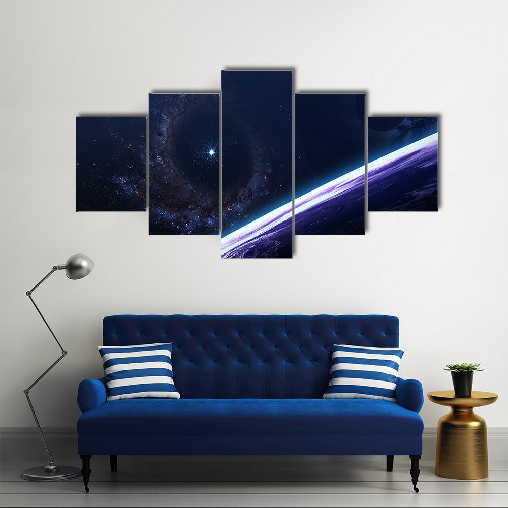 Mesmerizing Scenery Of Outer Space Multi Panel Canvas Wall Art
