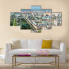 Aerial view of the city in Pyongyang, North Korea multi panel canvas wall art