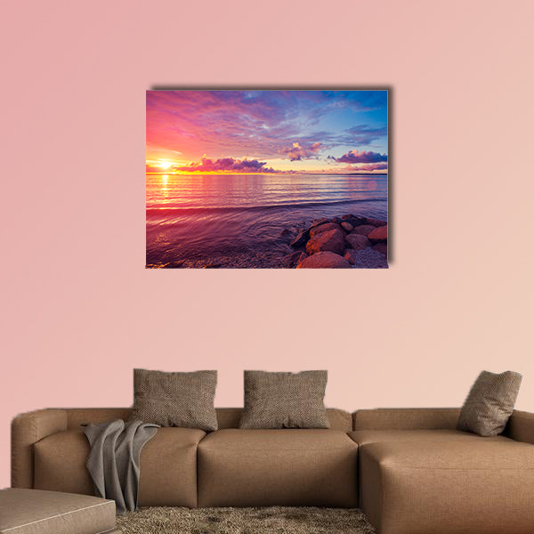 Early morning, sunrise over sea Multi panel canvas wall art
