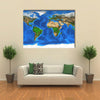 Detailed satellite view of the Earth and its landforms multi panel canvas wall art