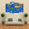 Detailed satellite view of the Earth and its landforms multi panel canvas wall art