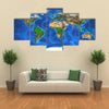 Detailed satellite view of the Earth and its landforms multi panel canvas wall art