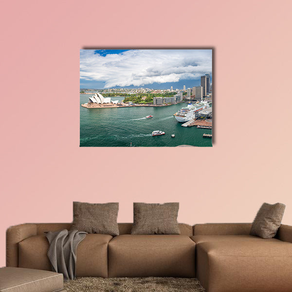Sydney Harbor area multi panel canvas wall art