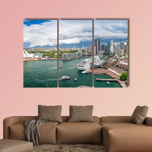 Sydney Harbor area multi panel canvas wall art