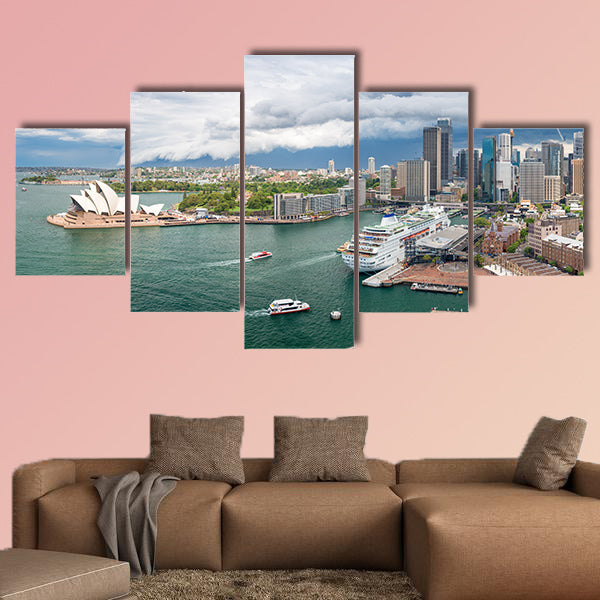 Sydney Harbor area multi panel canvas wall art