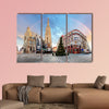 Panorama of Vienna square with rainbow in Vienna multi panel canvas wall art