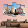 Panorama of Vienna square with rainbow in Vienna multi panel canvas wall art