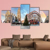 Panorama of Vienna square with rainbow in Vienna multi panel canvas wall art