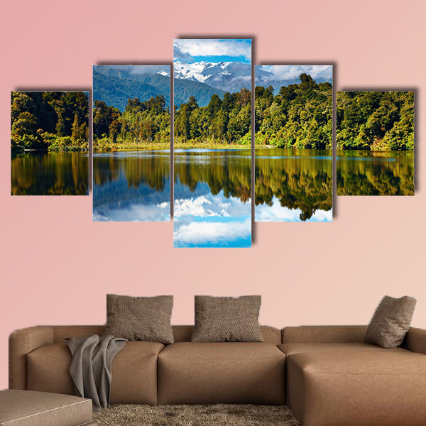 Beautiful lake, Southern Alps, New Zealand Multi panel canvas wall art