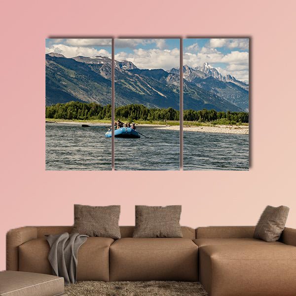 Rafting the Snake River in Wyoming Multi panel canvas wall art