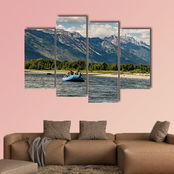 Rafting the Snake River in Wyoming Multi panel canvas wall art