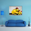 Plate with measuring tape and fruits on the table, Vegetarian diet for weight loss, Multi panel canvas wall art