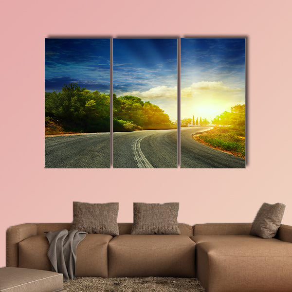  The road in the mountains to the sea multi panel canvas wall art