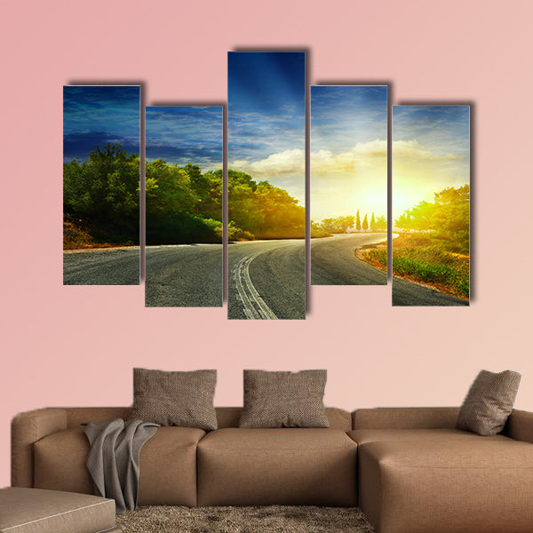  The road in the mountains to the sea multi panel canvas wall art
