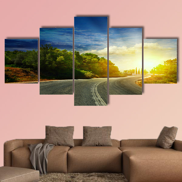 The road in the mountains to the sea multi panel canvas wall art