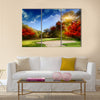 Autumn Foliage at the Golf Course Multi Panel Canvas Wall Art