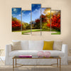 Autumn Foliage at the Golf Course Multi Panel Canvas Wall Art