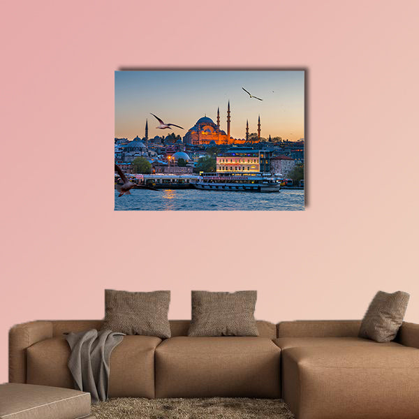 Istanbul the capital of Turkey, eastern tourist city multi panel canvas wall art