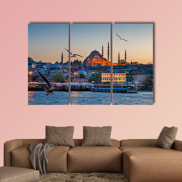 Istanbul the capital of Turkey, eastern tourist city multi panel canvas wall art
