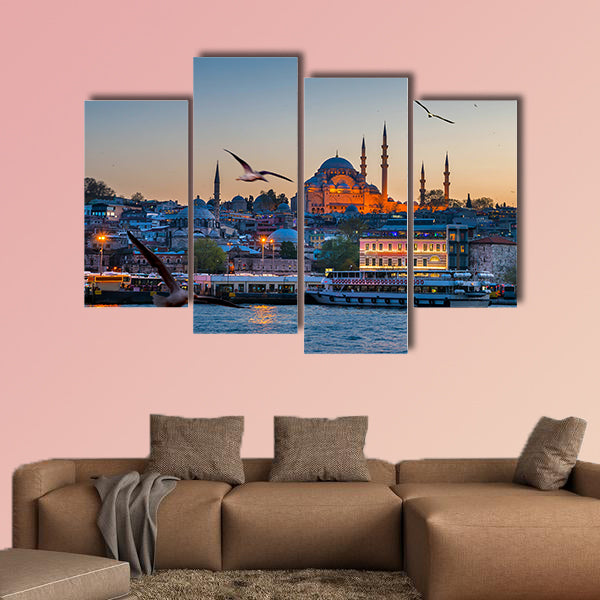 Istanbul the capital of Turkey, eastern tourist city multi panel canvas wall art