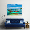 Panorama of boat in Sihanoukville, Cambodia Multi panel canvas wall art