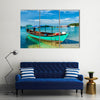 Panorama of boat in Sihanoukville, Cambodia Multi panel canvas wall art