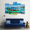 Panorama of boat in Sihanoukville, Cambodia Multi panel canvas wall art