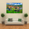 View Of A Landscape Covered With Water, Mountains And Clouds Multi Panel Canvas all Art Print Set