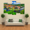 View Of A Landscape Covered With Water, Mountains And Clouds Multi Panel Canvas all Art Print Set