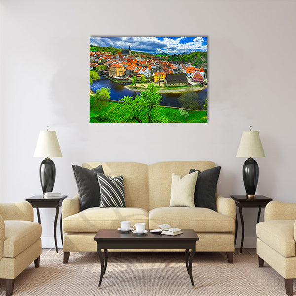 View of Cesky Krumlov, Czech Republic Multi Panel Canvas Wall Art