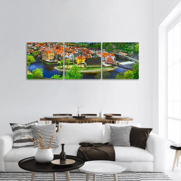 View of Cesky Krumlov panoramic canvas wall art.