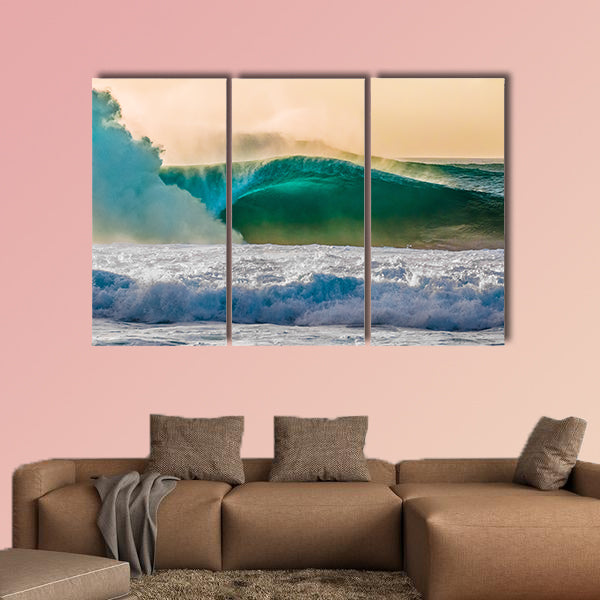 The world famous Bonzai Pipeline surf wave on the North Shore, Oahu, Hawaii Multi panel canvas wall art