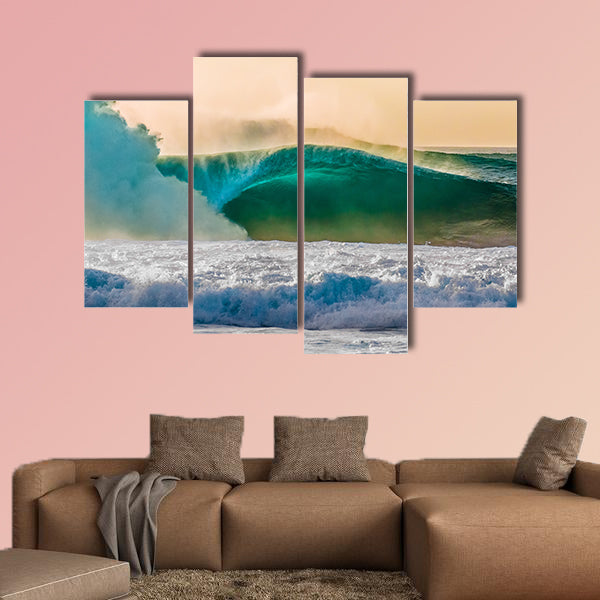 The world famous Bonzai Pipeline surf wave on the North Shore, Oahu, Hawaii Multi panel canvas wall art