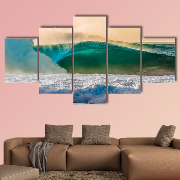 The world famous Bonzai Pipeline surf wave on the North Shore, Oahu, Hawaii Multi panel canvas wall art