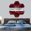 Flag of Latvia on satin texture hexagonal canvas wall art