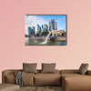 Singapore skyline and river at Merlion Bay multi panel canvas wall art