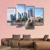 Singapore skyline and river at Merlion Bay multi panel canvas wall art