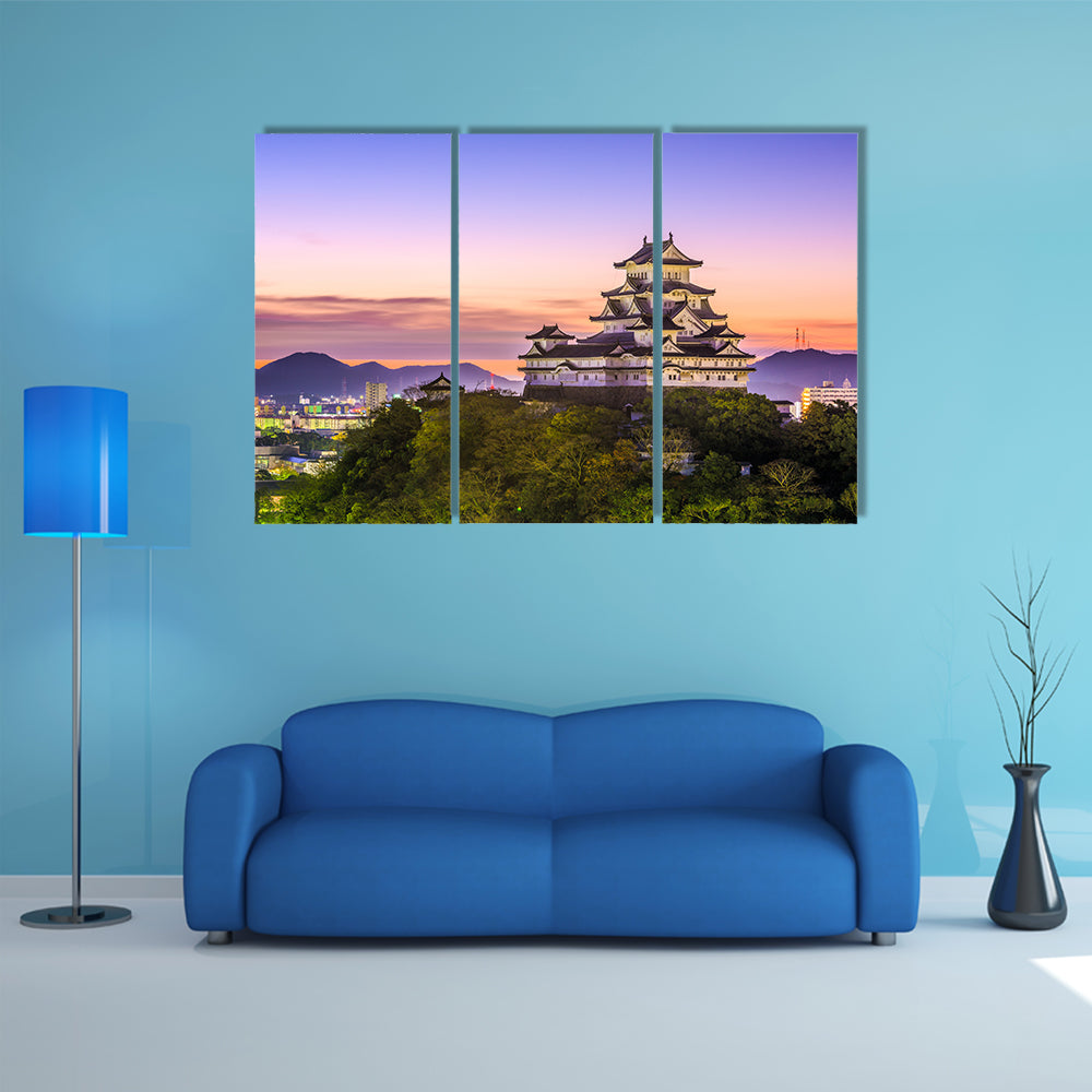 Himeji, Japan dawn at Himeji Castle multi panel canvas wall art