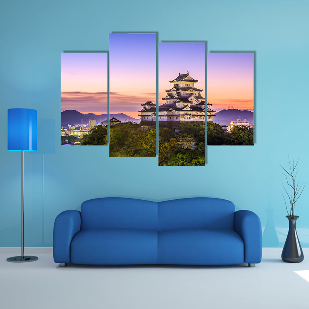 Himeji, Japan dawn at Himeji Castle multi panel canvas wall art