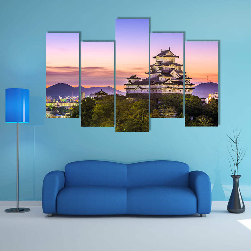 Himeji, Japan dawn at Himeji Castle multi panel canvas wall art